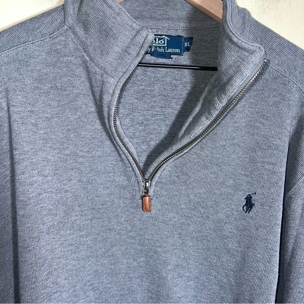 POLO RALPH LAUREN Gray Men's Quarter Zip XL